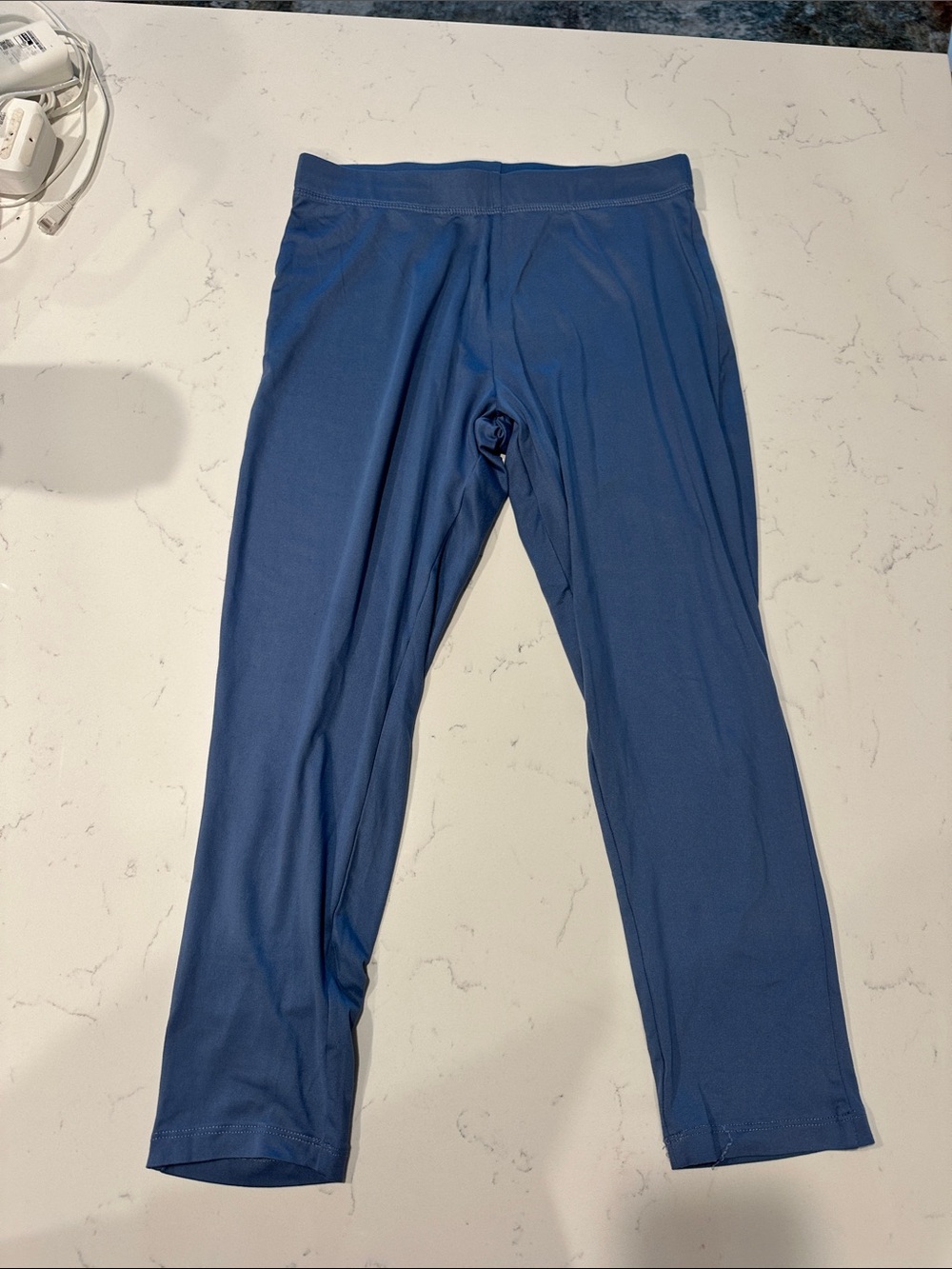 Dusty Blue Serra Leggings (M) - mid calf length